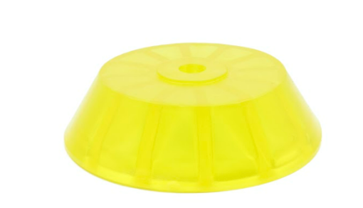 Yellow Bow Roller End Bell, PVC, 4", 1/2" Diameter Center - Image 2