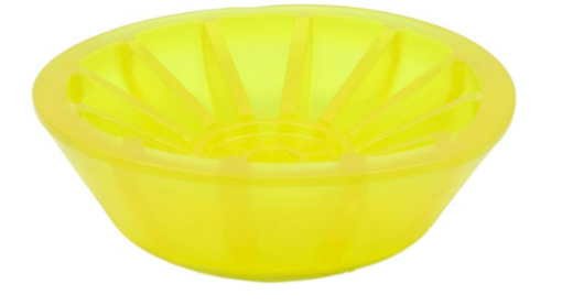 Yellow Bow Roller End Bell, PVC, 4", 1/2" Diameter Center