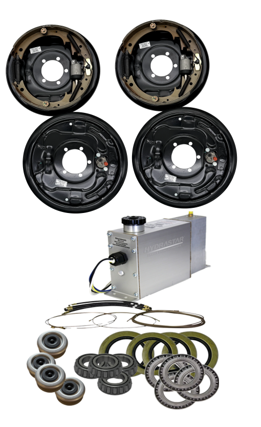 Hydrastar  7K Axles, 8 Lug Drum, Tandem Axle Hydraulic Brake Kit {E7KD-T}