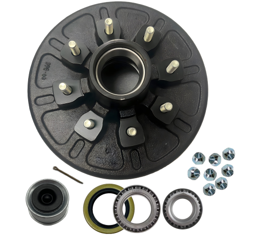 Brake Hub and Drum - 6k & 7k Axle - 8 on 6.5" Bolt Pattern - 12" Drum - Image 3