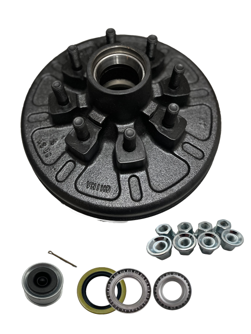 Brake Hub and Drum - 6k & 7k Axle - 8 on 6.5" - 5/8" Stud, 8 Bolt Pattern - 12" Drum - Image 4