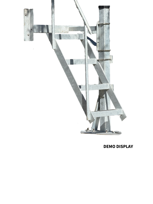 Pontoon 4 Step Bow Ladder with Hand Rail, Hot Dipped Galvanized