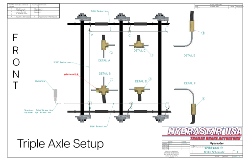 Hydrastar  8K Axles, 8 Lug Integral TRIPLE Axle Trailer Disc Brake Kit (5/8 in.) {E8K-TR5} - Dexter / Lippert - Image 6