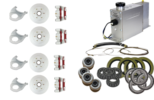 Hydrastar  6K  Axles, 6 Lug Integral Tandem Axle Trailer Disc Brake Kit (1/2") {E6K-T1}