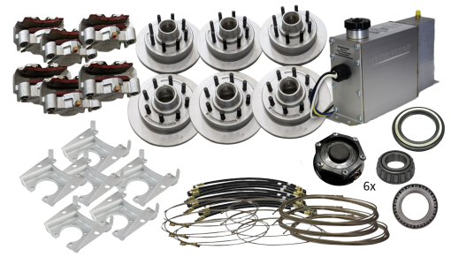 Hydrastar  8K Axles, 8 Lug Integral TRIPLE Axle Trailer Disc Brake Kit (5/8 in.) {E8K-TR5} - Dexter / Lippert