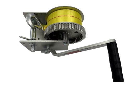 Marine Boat Trailer Winch HD - 2500lbs Capacity - 2" Yellow Strap - 2 Speed - Clip On Handle - Image 3