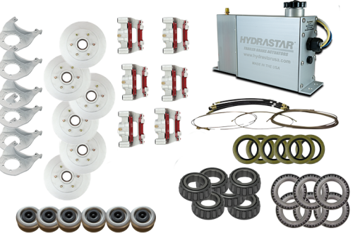 Marine Hydrastar  6K  Axles, 6 Lug Integral Triple Axle Trailer Disc Brake Kit (1/2") {M6K-TR1}