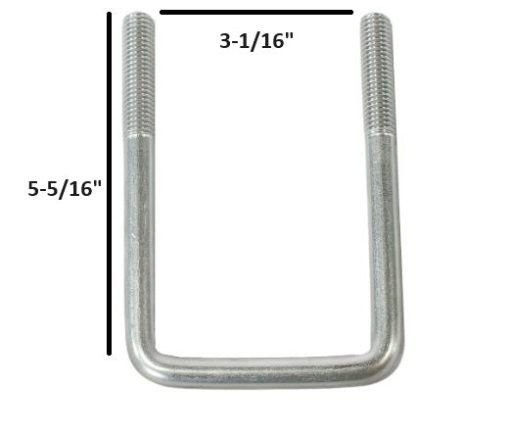 Stainless Steel Ubolt, 1/2-13" x 3-1/16" x 5-5/16" - Image 2