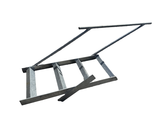 Pontoon 4 Step Bow Ladder with Hand Rail, Hot Dipped Galvanized - Image 2