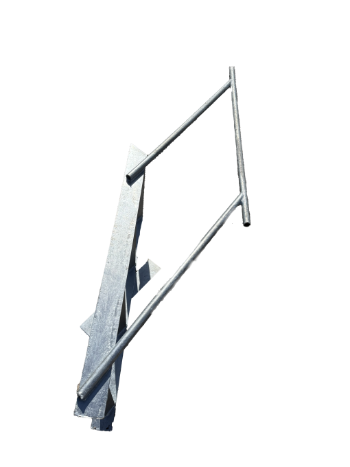 Pontoon 4 Step Bow Ladder with Hand Rail, Hot Dipped Galvanized - Image 4