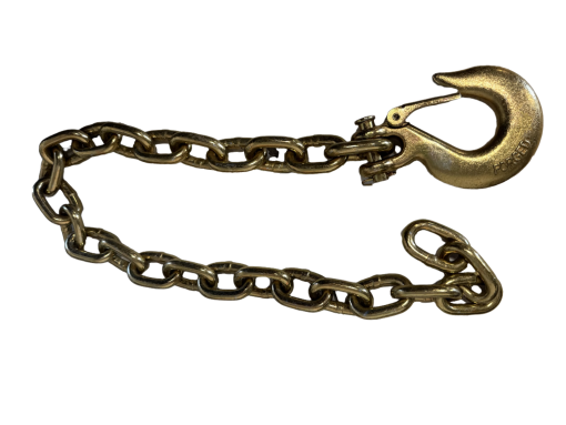 Safety Chain 3/8" X 39" Grade 70 with Slip Hook and Safety Latch - 26,400bs, Zinc Finish - Image 2