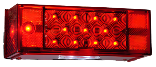 Tail Light Rectangular - J75L - Submersible LED - LH w/ License Illuminator