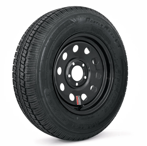 Tire and Wheel Assembly, ST205/75R15, Load Range D, 8 Ply, 5 on 4.5", Black Steel Wheel