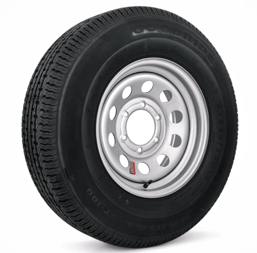 Tire and Wheel Assembly, ST225/75R15, Load Range E, 10 Ply, 6 on 5.5", Silver Steel Wheel